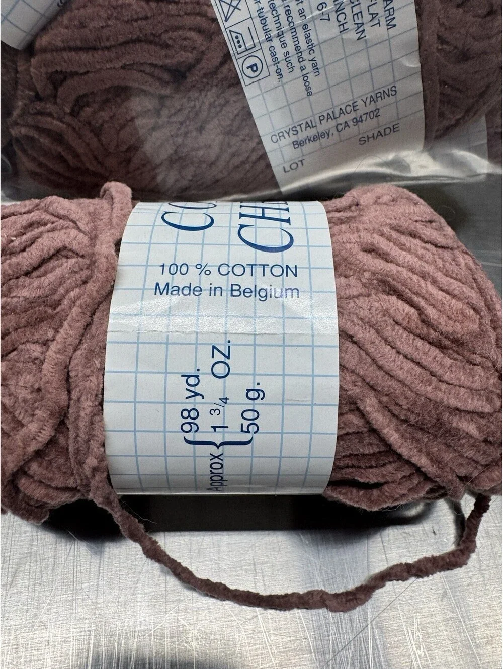 Crystal Palace Yarn Cotton Chenille Shade 9024 Mauve 15 Skein Lot